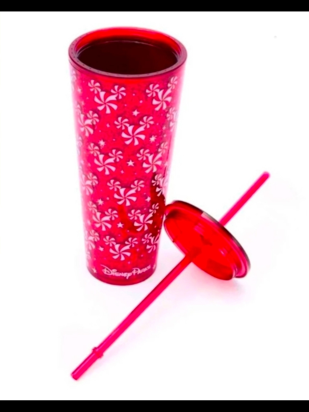 Starbucks Pink Peppermint Pattern Reusable Tumbler with Straw